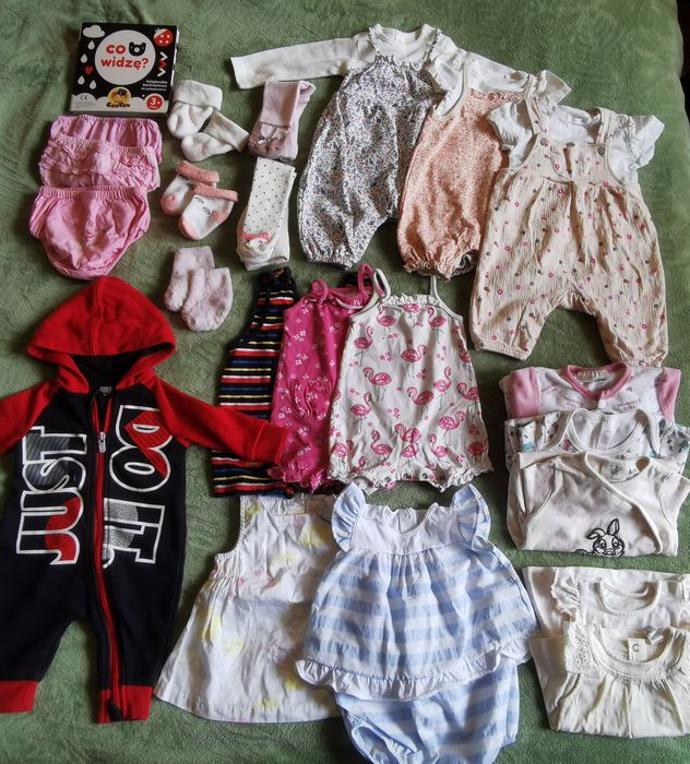 Paka ubranek dla dziewczynki, roz. 56, stan bardzo dobry / idealny