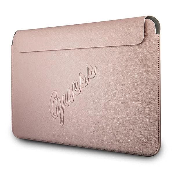 Pokrowiec Guess Saffiano Script na laptopa 13'' - różowy