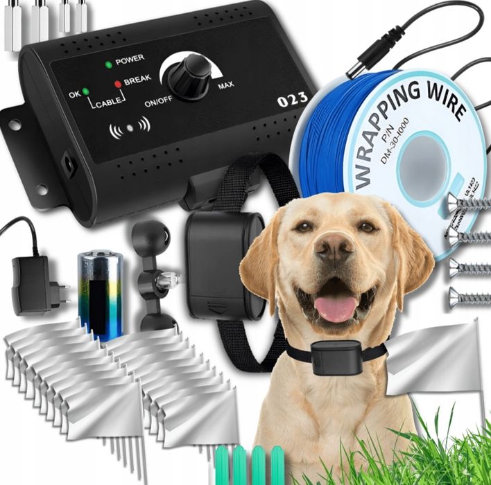 Elektryczny pastuch dla psa kota obroża kojec ogrodzenie XXL 300m regu