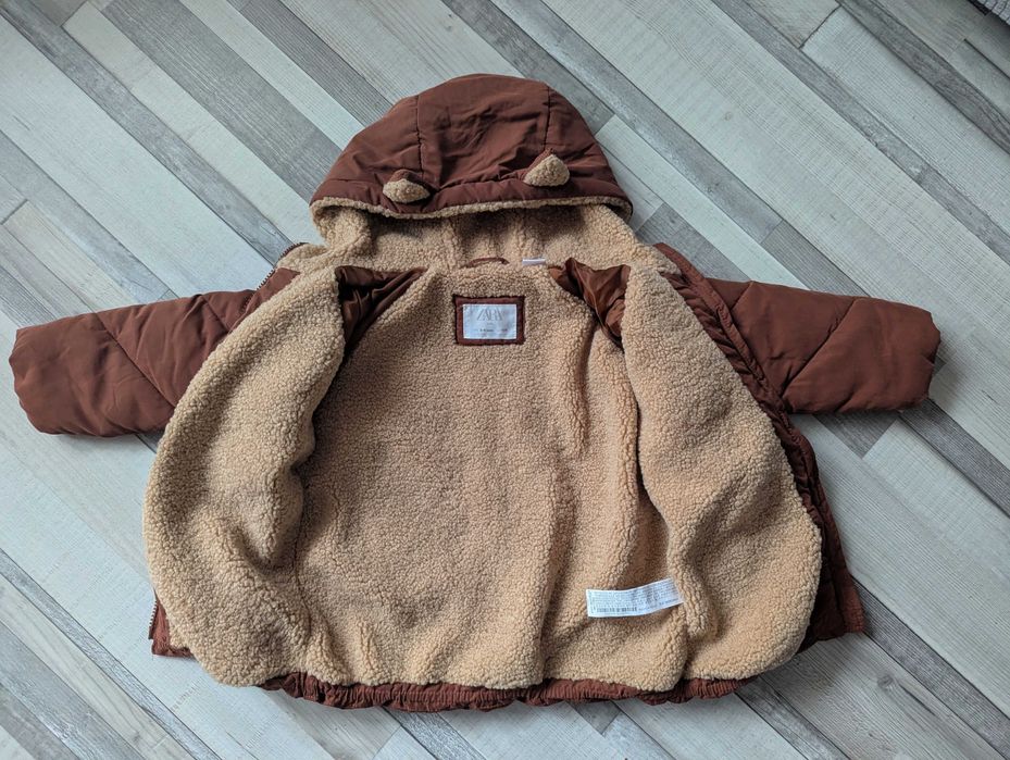 Nowa kurtka na zimę miś karmelowa rozm. 104 Zara