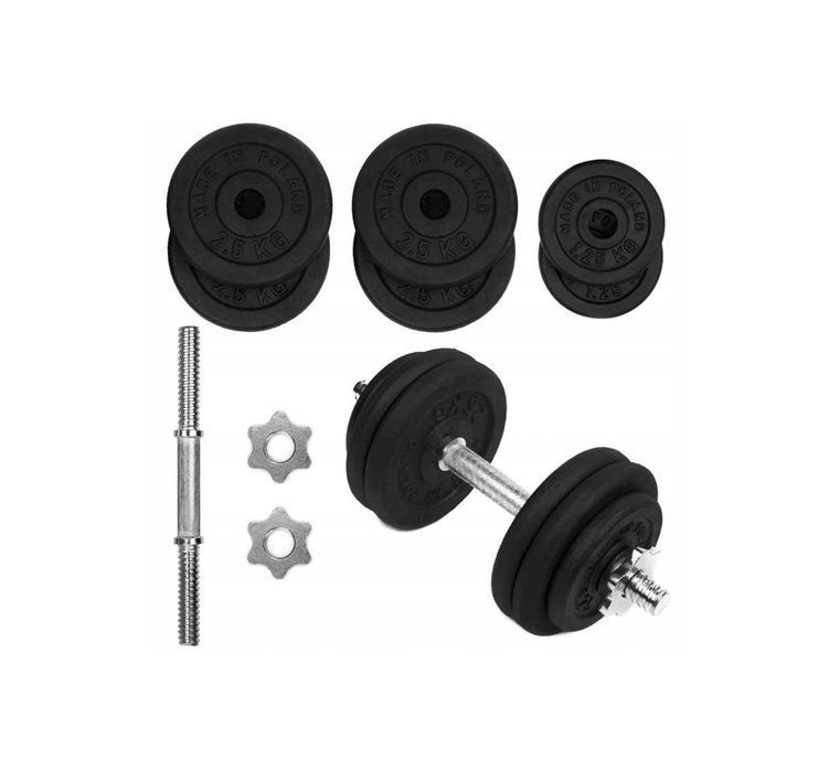 HANTLA ŻELIWNA 1x15kg hantel 15kg gryf obciążenie