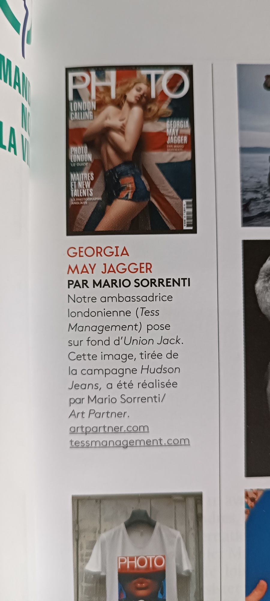 Revista photo filha do cantor Mick jagger na capa