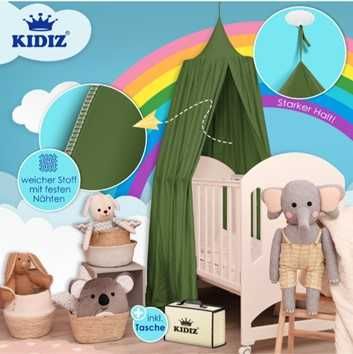 Baldachim do łóżka dla dzieci namiot tipi domek wiszący khaki KIDIZ