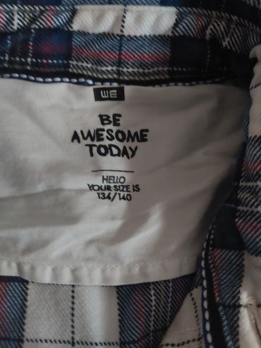 Koszula w kratę z kołnierzem na 9/10 lat