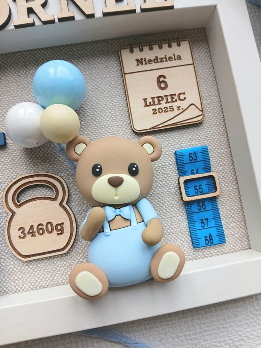 Metryczka dla chłopca pamiątka personalizowana na chrzest chrzciny