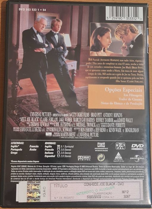 Filme DVD original Conhece Joe Black