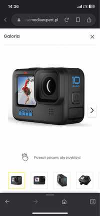 Kamera GoPro 10 Black 4 uchwyty +na kask