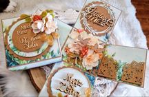 Kartka okolicznościowa na ślub handmade exploding box prezent boho