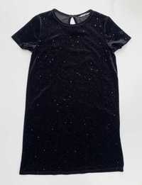 Sukienka H&M Czarna Welurowa Brokatowa 146 152 cm 12 14 lat