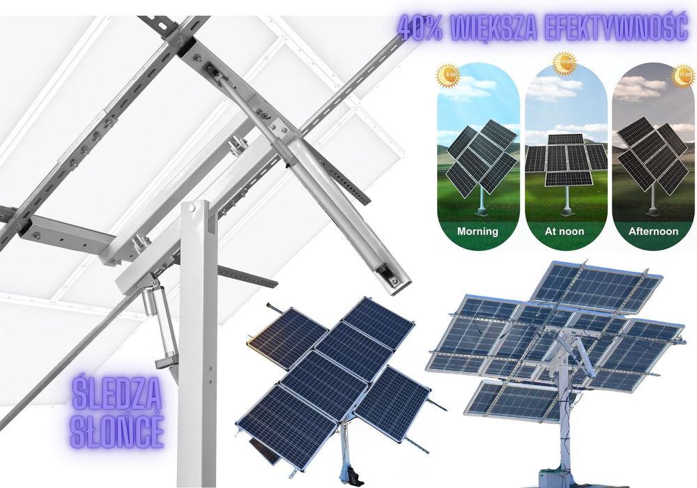 TRACKER Uchwyty Do paneli Fotowoltaicznych Solarnych ŚLEDZENIE SŁOŃCA