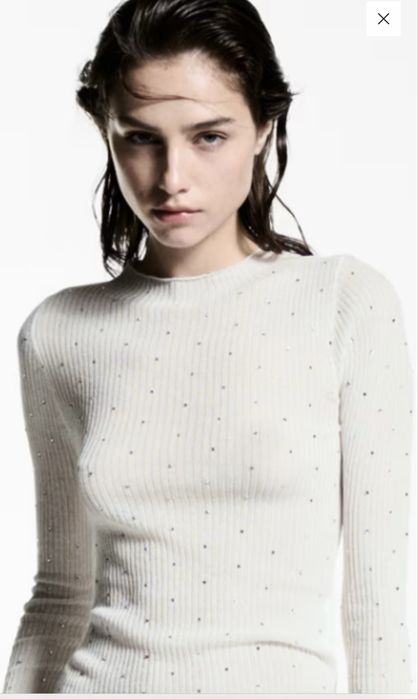 Топ святкова кофтинка  гольф з камінцями mango