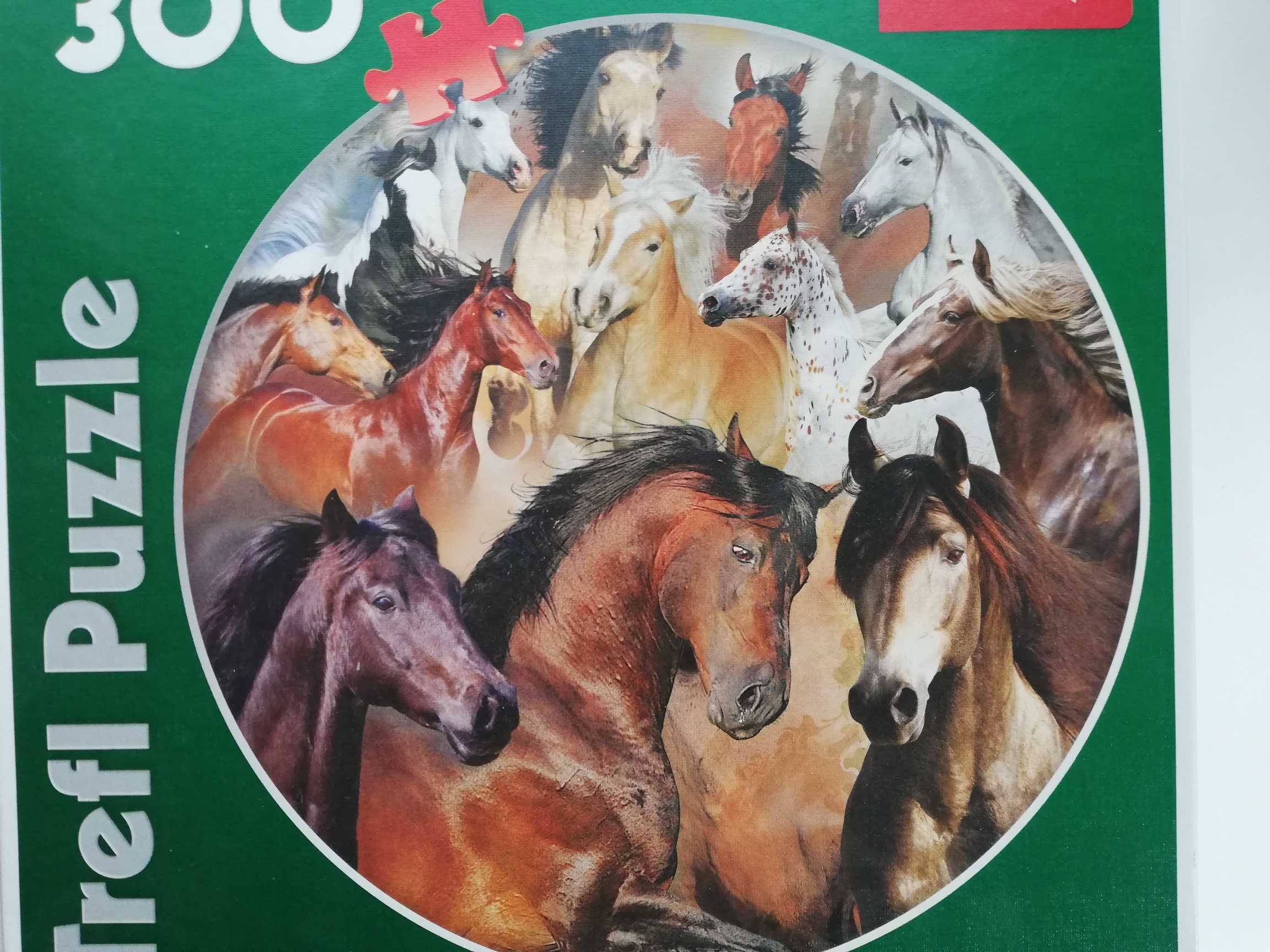 Puzzle 300 Trefl KONIE – j. nowe OKRĄGŁE 68 cm unikat