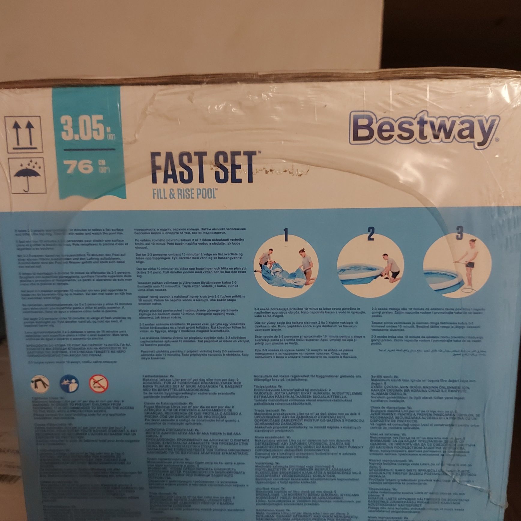 Basen Bestway Nowy z Pompą, filtrem, 305cm szer., 76cm wys.