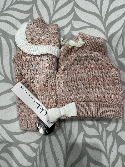 Komplecik pleciony z z czapeczką hicole hiller  6/9 miesiecy