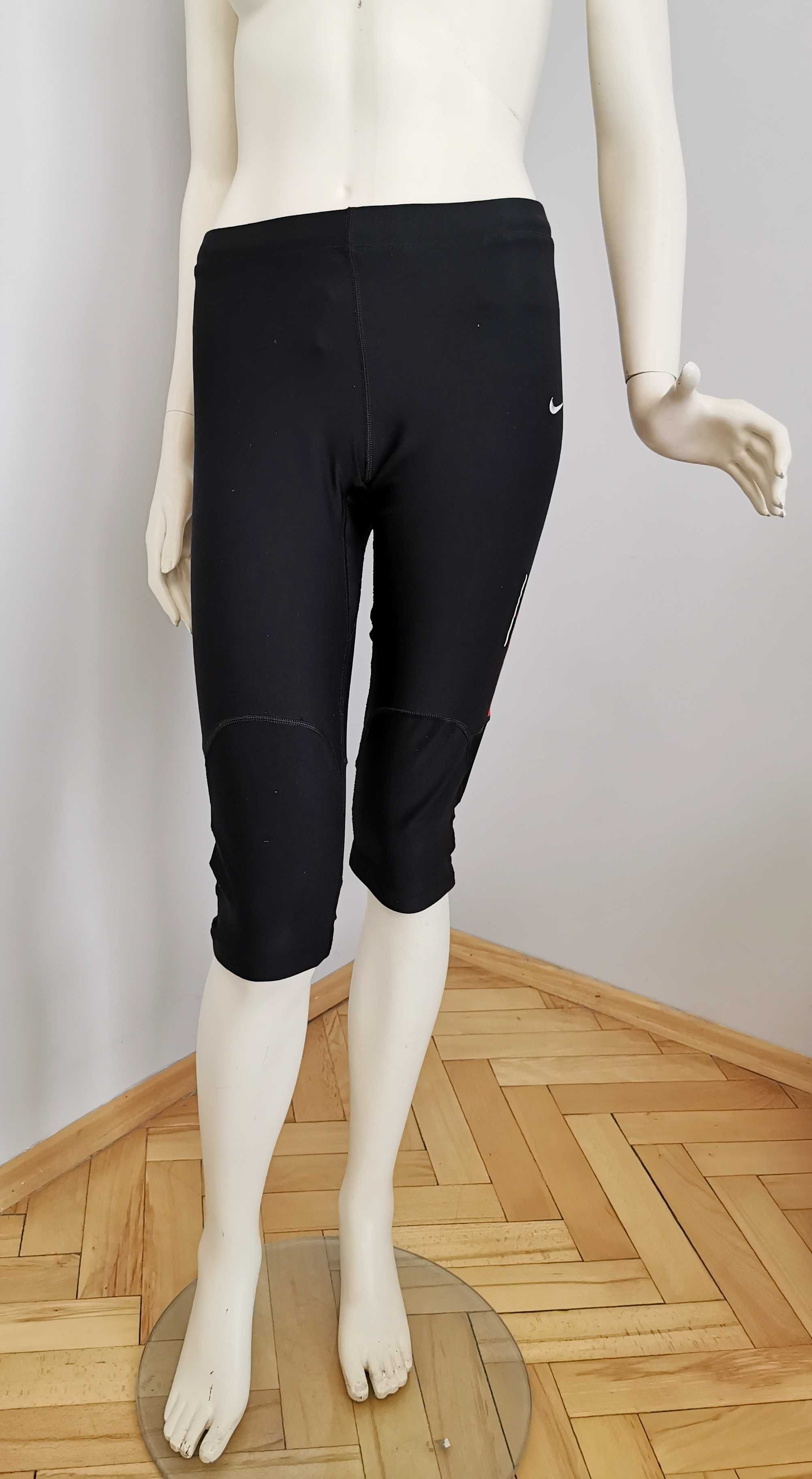 NIKE - Spodnie Legginsy Biegowe, Fitness Dri-Fit L 3/4 stan bdb !!!