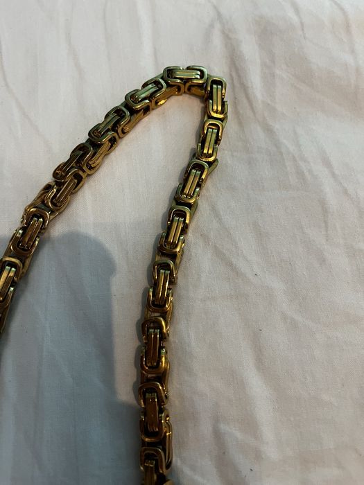 Gruby lancuch meski złoty splot krolewski stal chirurgiczna