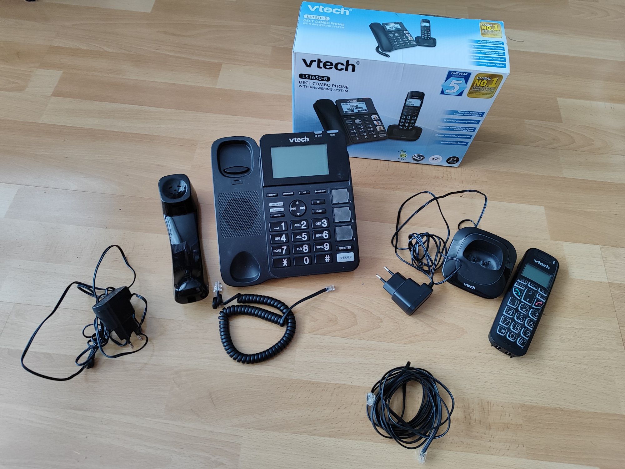 Telefon Vtech LS1650 stacjonarny + słuchawka bezprzewodowa combo