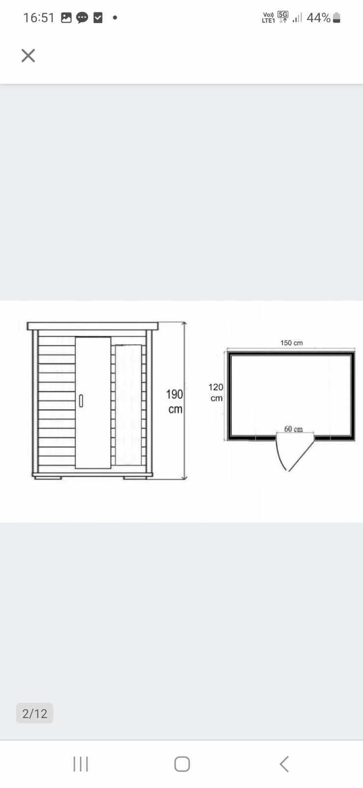 Sauna 3-osobowa infrared Na podczerwień - 150 cm / 120 cm