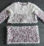 Camisola branca em fundo roxo, criança 6anos, com opção tamanho curto,