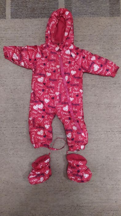Теплий зимовий комбінезон суцільний на дівчинку