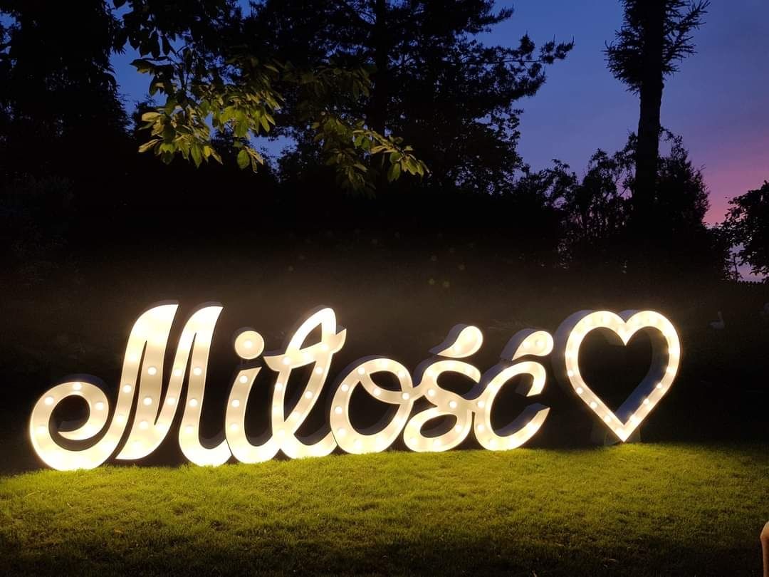 Napisy LED LOVE, Miłość, 18, serce, miny dymne,roczek, dekoracje
