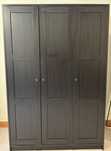 Roupeiro c/3 portas, preto-castanho, 117x176 cm IKEA RAKKESTAD