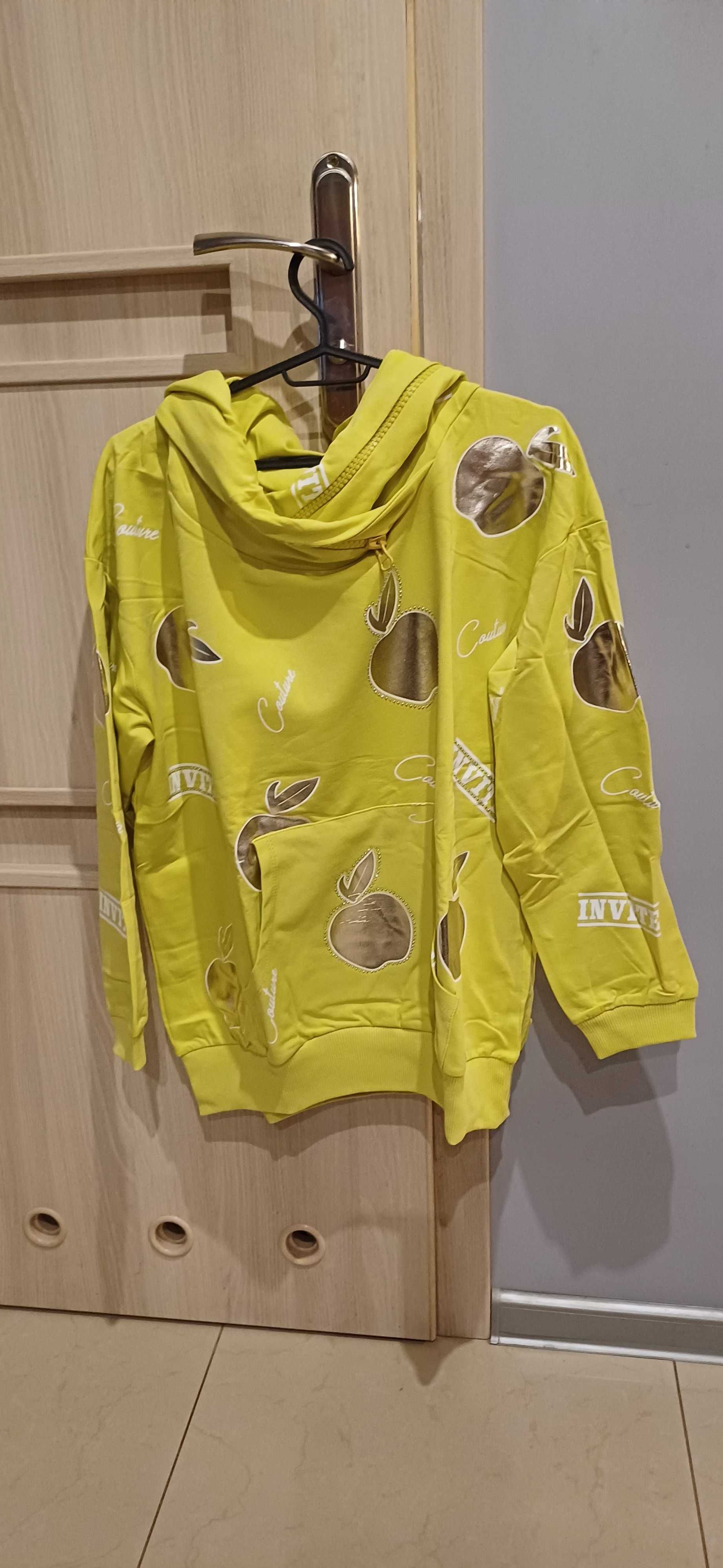 Limonkowa damska bluza z kpturem Megi l/xl