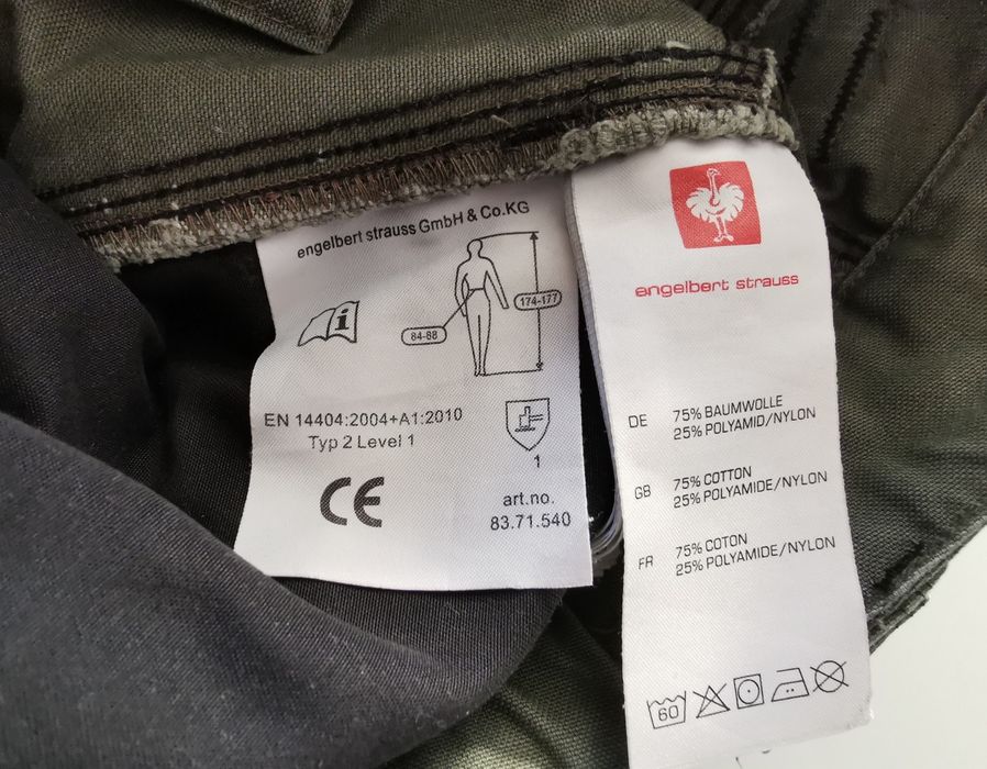 Mocne spodnie Engelbert Strauss es roughtough, rozm 48, khaki