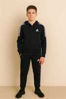 Дитячий костюм Adidas 3 смужки | Розміри 122–146 | Чорний, синій