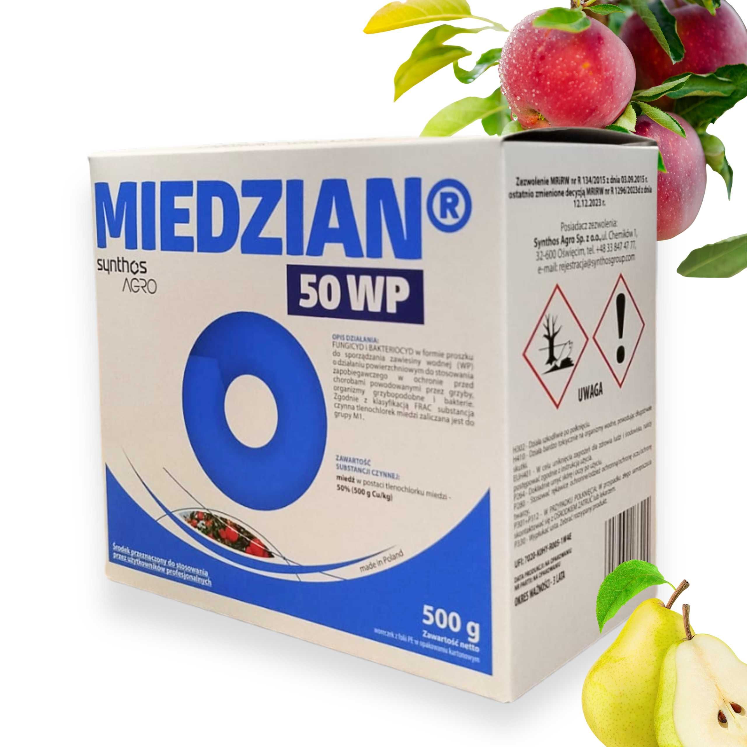MIEDZIAN 50 WP 0,5 KG Środek grzybobójczy Fungicyd z miedzią