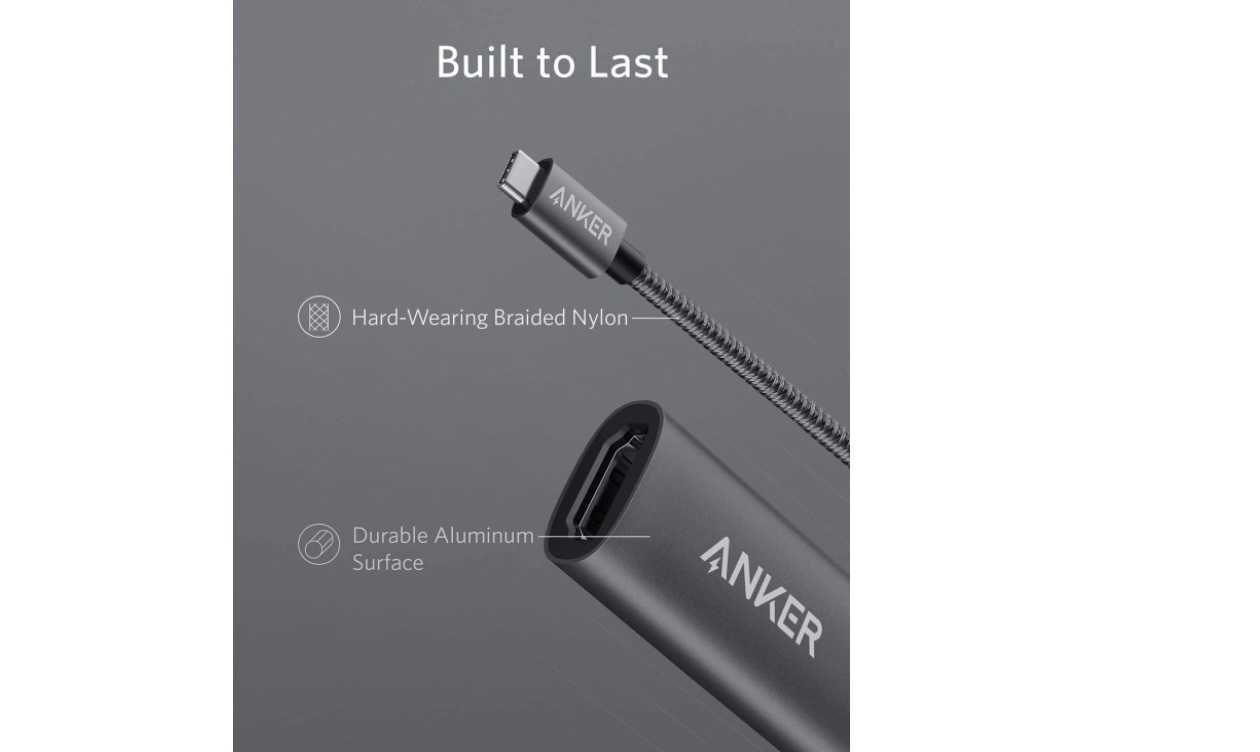 Anker USB C to HDMI Adapter (4K 60Hz), PowerExpand+ Aluminum for Mac