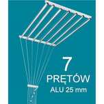 Suszarka sufitowa 7 prętów 200x63,5cm fi25 alum