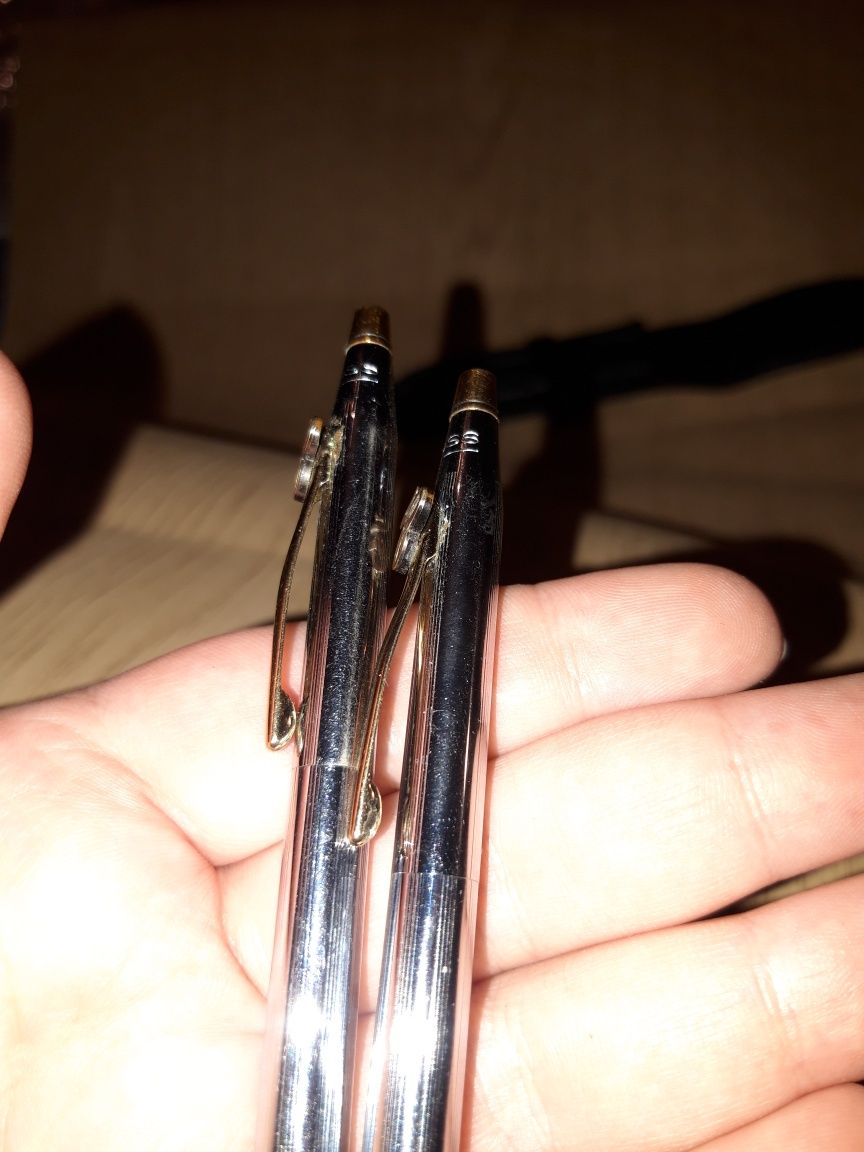 Cross карандаш и ручка в позолот и кожаном чехле