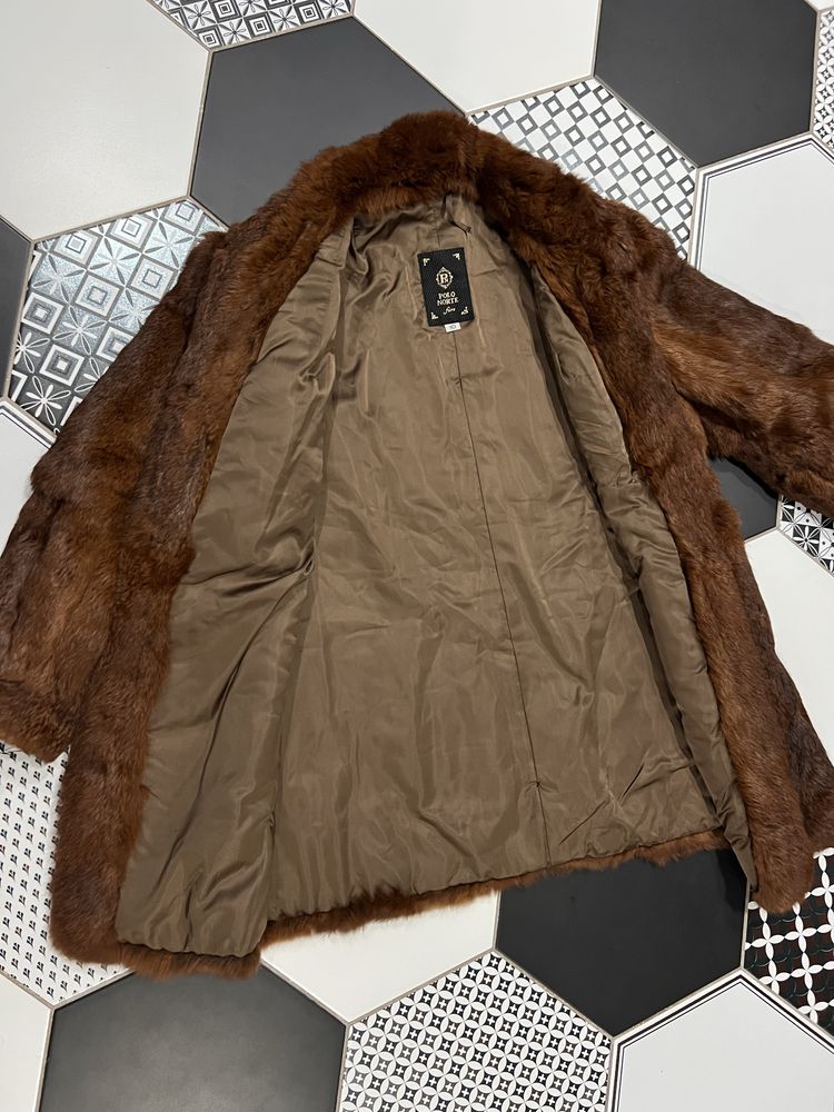 Piekne, brązowe futro naturalne Polo Norte Furs