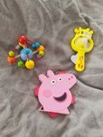 Dziecięcy bębenek Świnka Peppa,  wentylator, drewniana zabawka