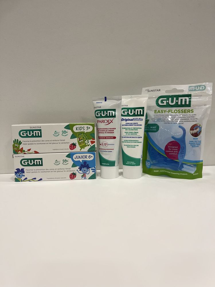 Дитяча зубна щітка GUM 0+, 2+/зубна паста в асортименті