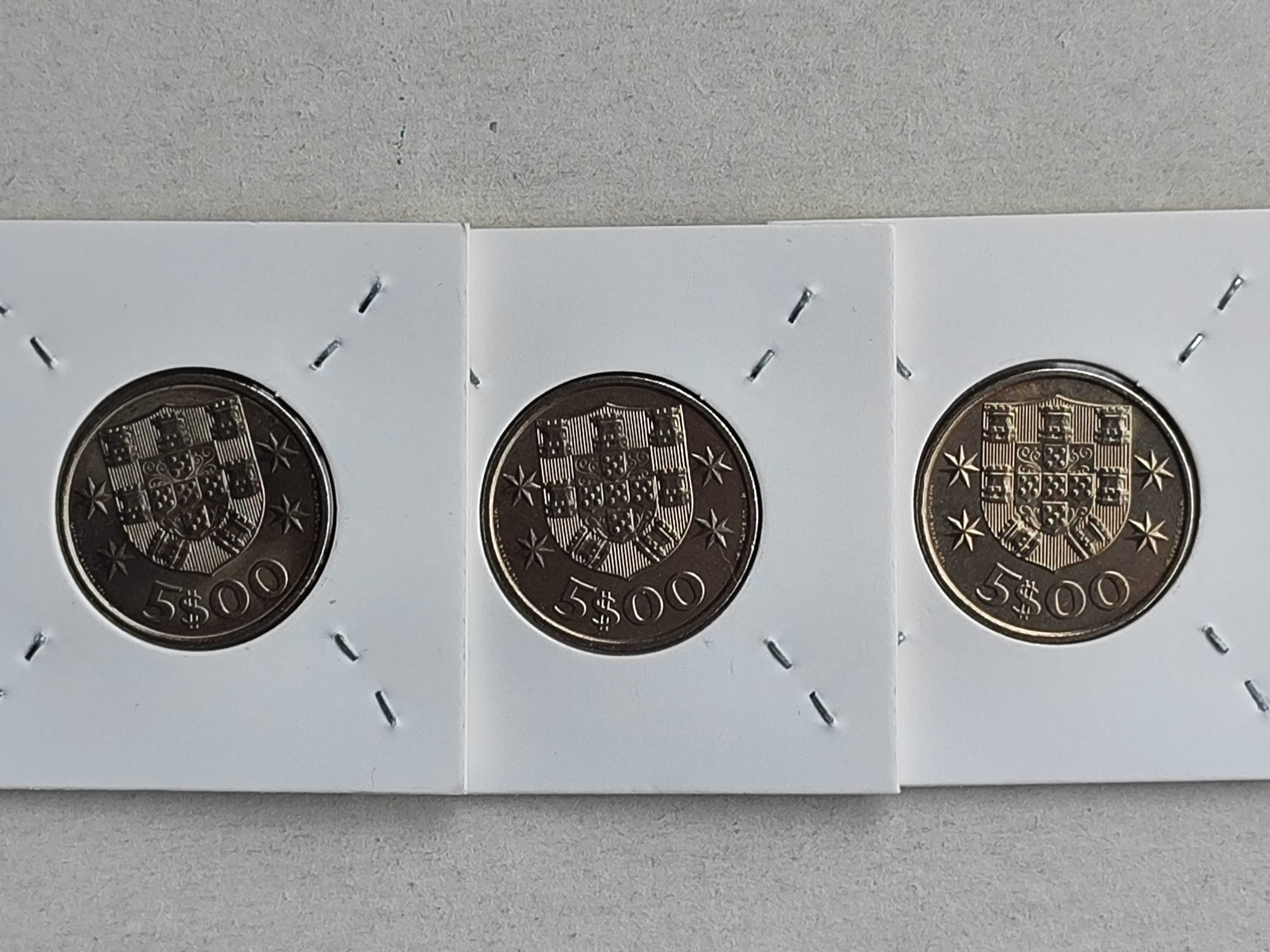 Lote de moedas de 5$ Portuguesas de 1976 a 1986 (excepto  78) a 6€