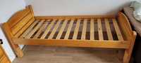 Solidne łóżko sosnowe z litego drewna  + stolik nocny
