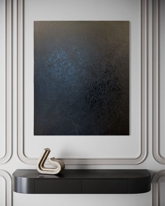 Obraz strukturalny • akryl • czarny | 100x120cm