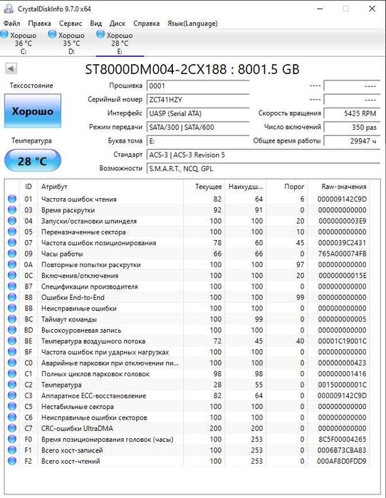 Внешний жесткий диск Seagate Backup Plus Hub 8TB Гарантия