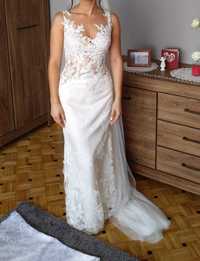 Suknia ślubna Ecru+Beż typu syrenka