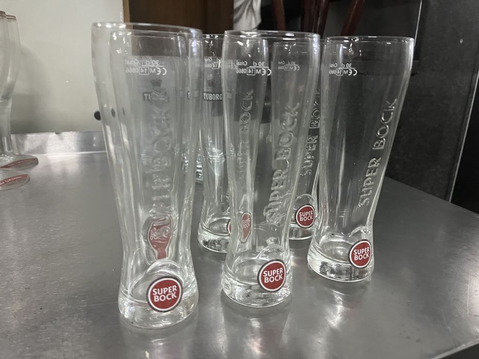 Copos de cerveja super bock 30cl conjunto 6 unidades