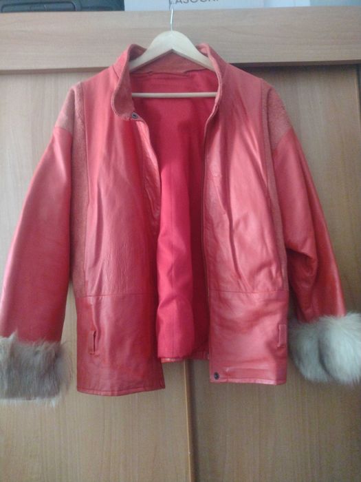 Kurtka skórzana z lisem