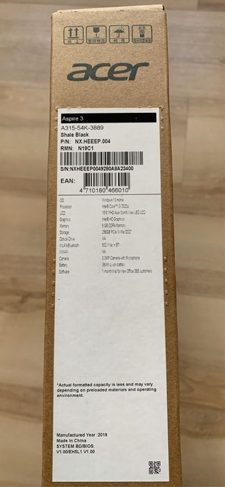 Laptop Acer i3-7th. DDR4-8Gb SSD-256Gb Bateria 5H Jak nowy!!
