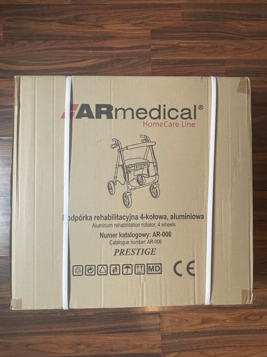AR-006 Podpórka rehabilitacyjna 4-kołowa, aluminiowa. PRESTIGE
