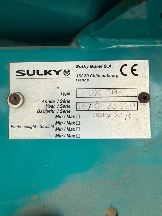 Rozsiewacz Sulky Burel DX30 Stop&Go Vision  z wagą, GPS