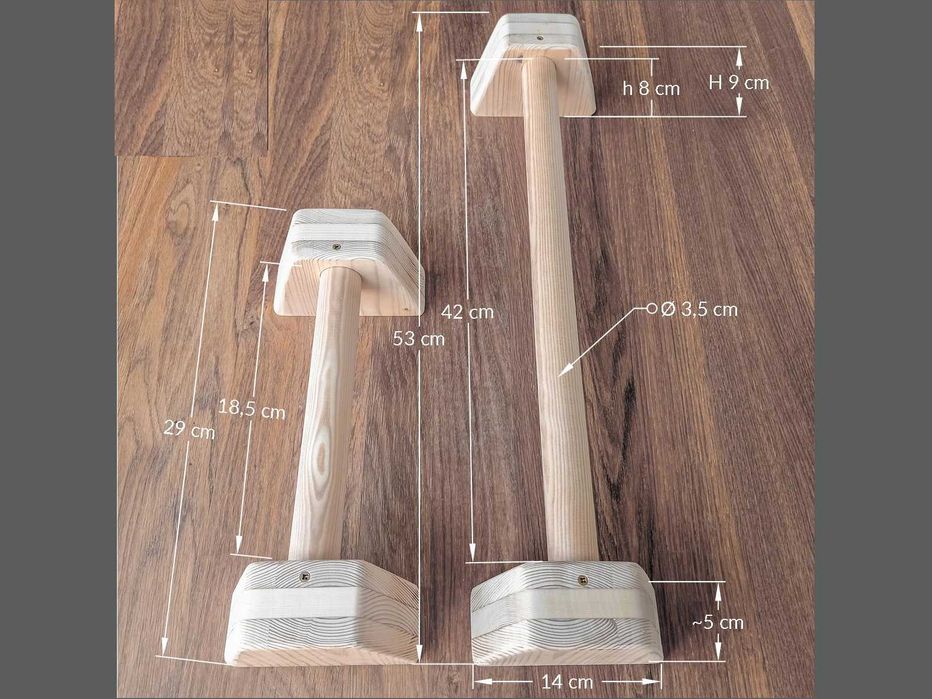 Paraletki, mini poręcze- zestaw DIY- kalistenika, pompki