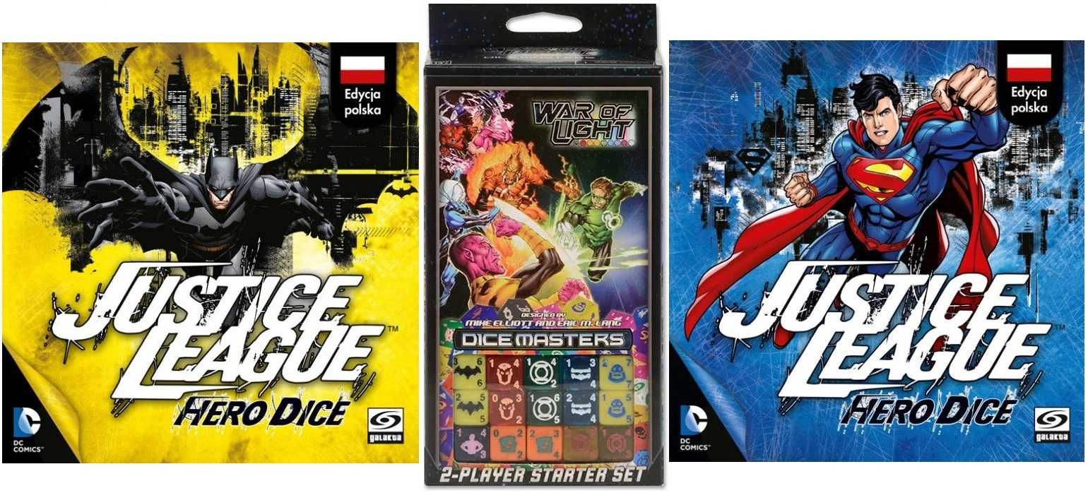 3pak: DC Comics Dice Masters + Justice League Hero gra karciana (nowa)