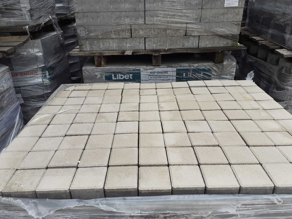 Kostka Brukowa Quadra 10x10x8 pergaminowa biel Podjazd II gatunek