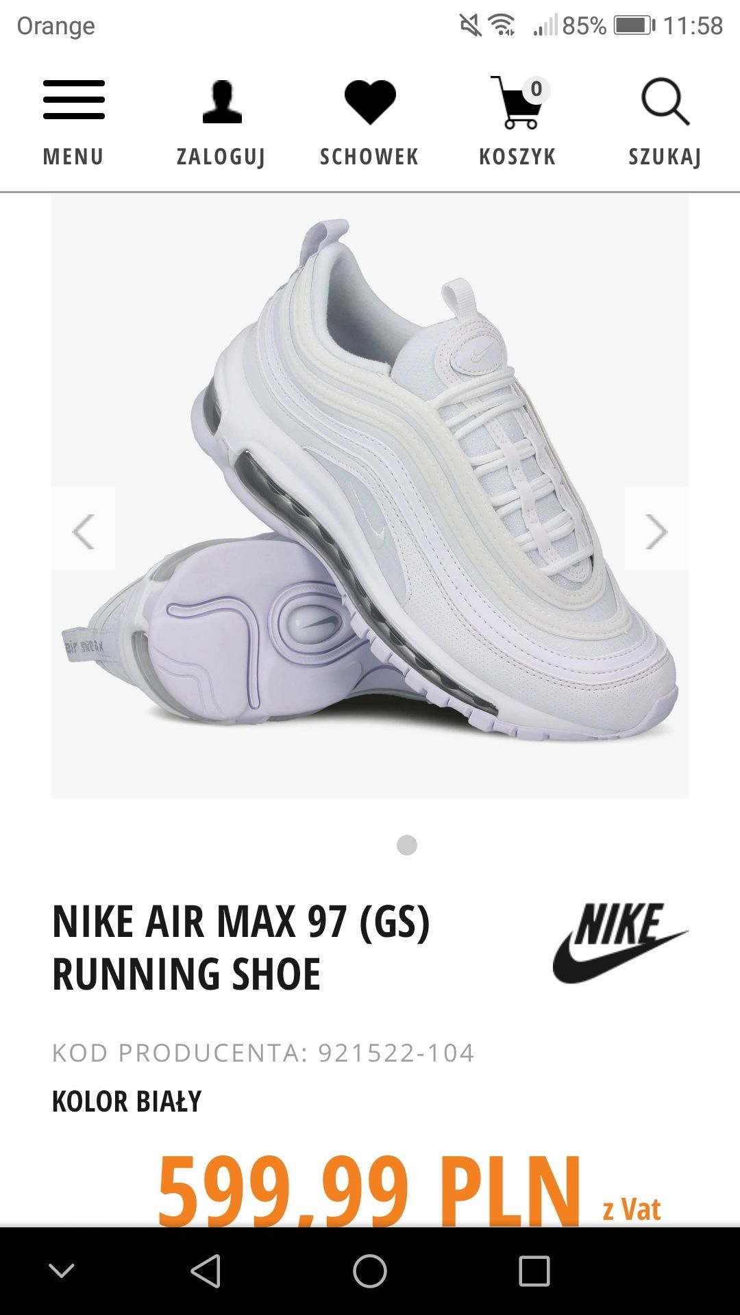 Buty Nike air maxx 97 białe damskie
